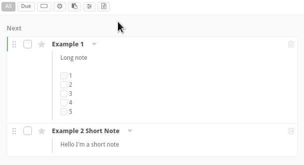 Show or hide all notes