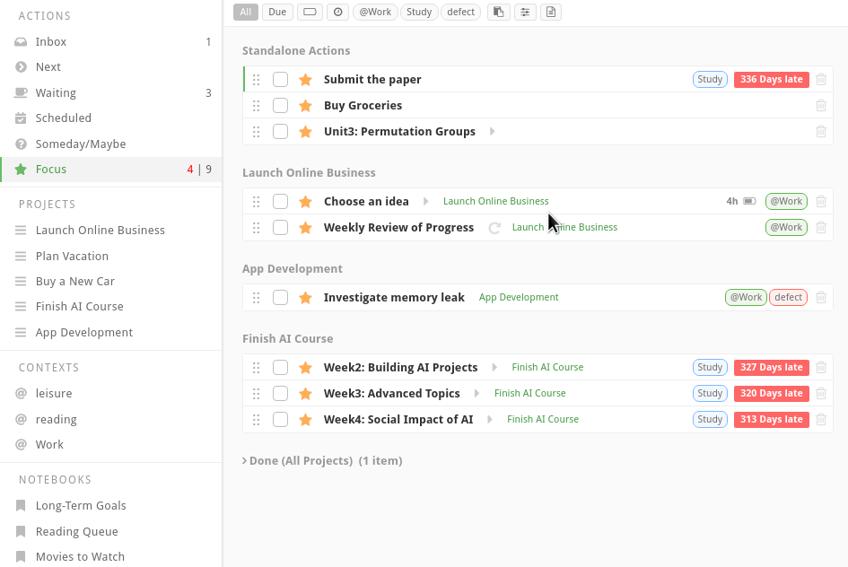 Navigation shortcuts
